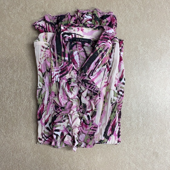 Le Caviar ๐ ๐ค ๐ค Ruffled Button Down Blouse - Picture 15 of 15